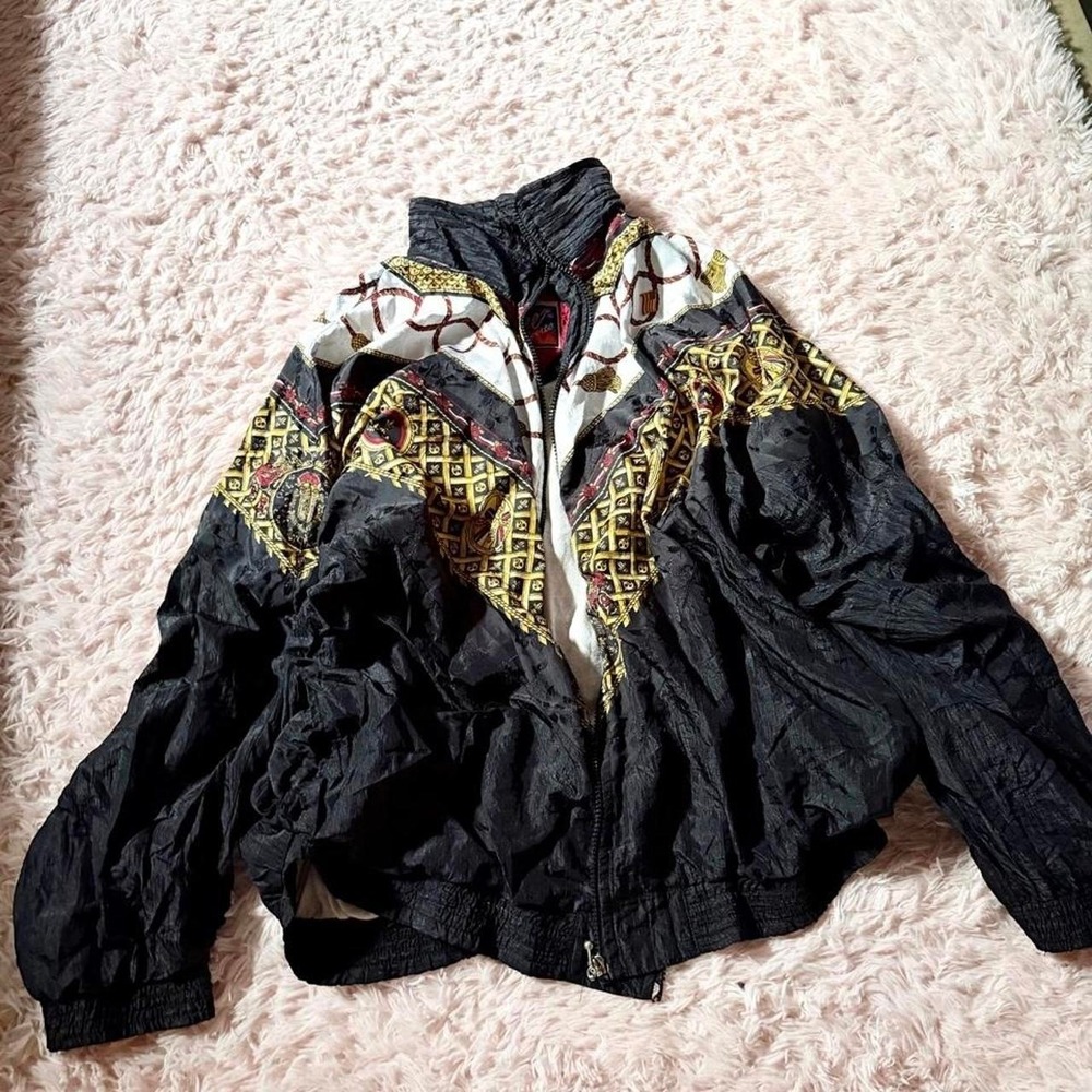 Vintage 80s Baroque Regal Windbreaker Jacket Womens 20W Grandma Core Eclectic